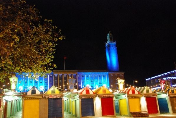 Night city evening market Photo