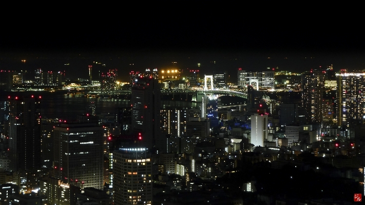 Bridge skyline night city Photo