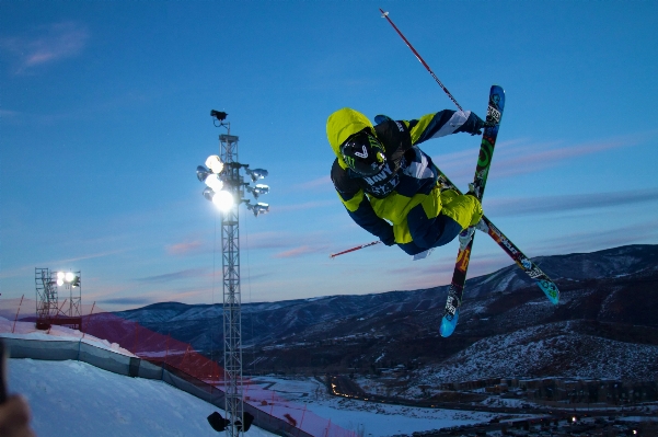 Sunset canon extreme sport skiing Photo