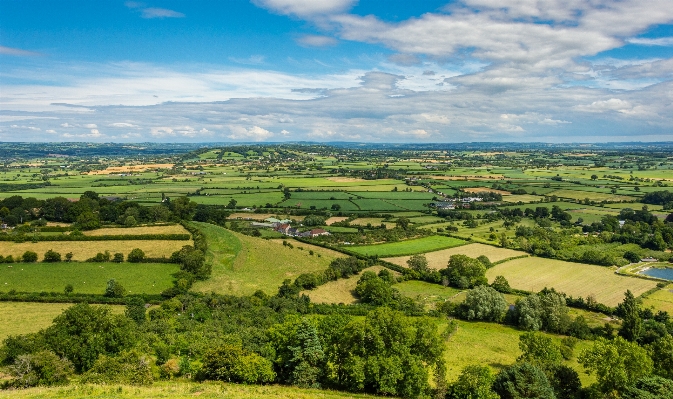 Landscape mountain field farm Photo