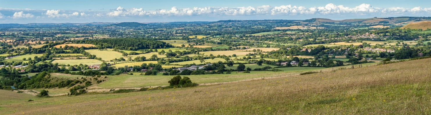 Landscape mountain field farm Photo