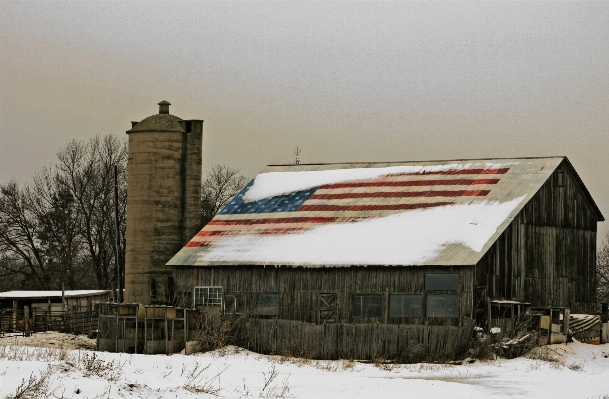 Snow winter house barn Photo