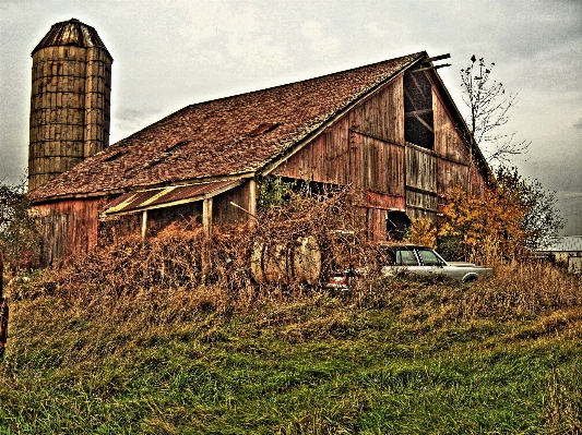 Wood farm house building Photo