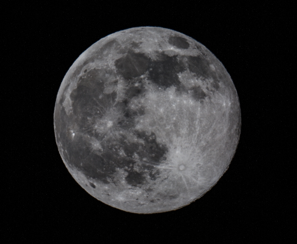 Black and white night atmosphere moon