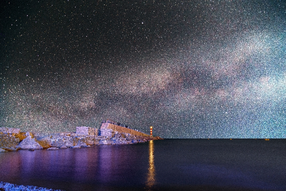 Light lighthouse sky night