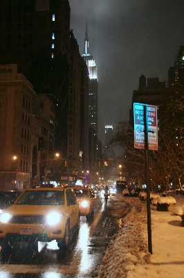 Snow road skyline traffic Photo