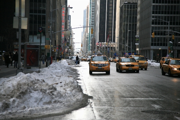 Photo Piéton neige hiver route