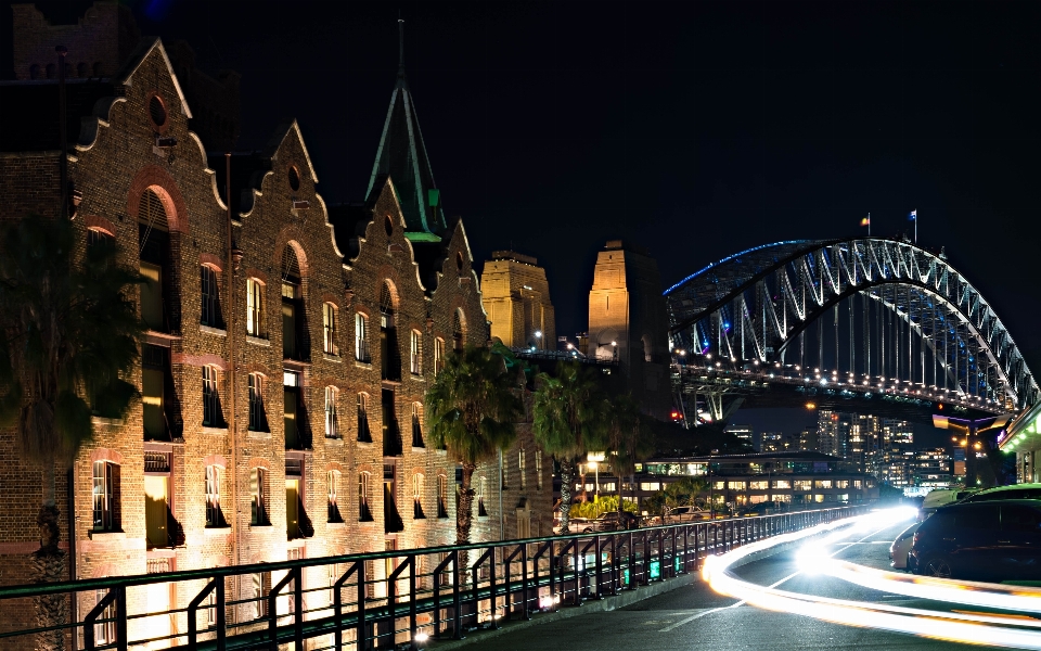 Licht brücke nacht sicht