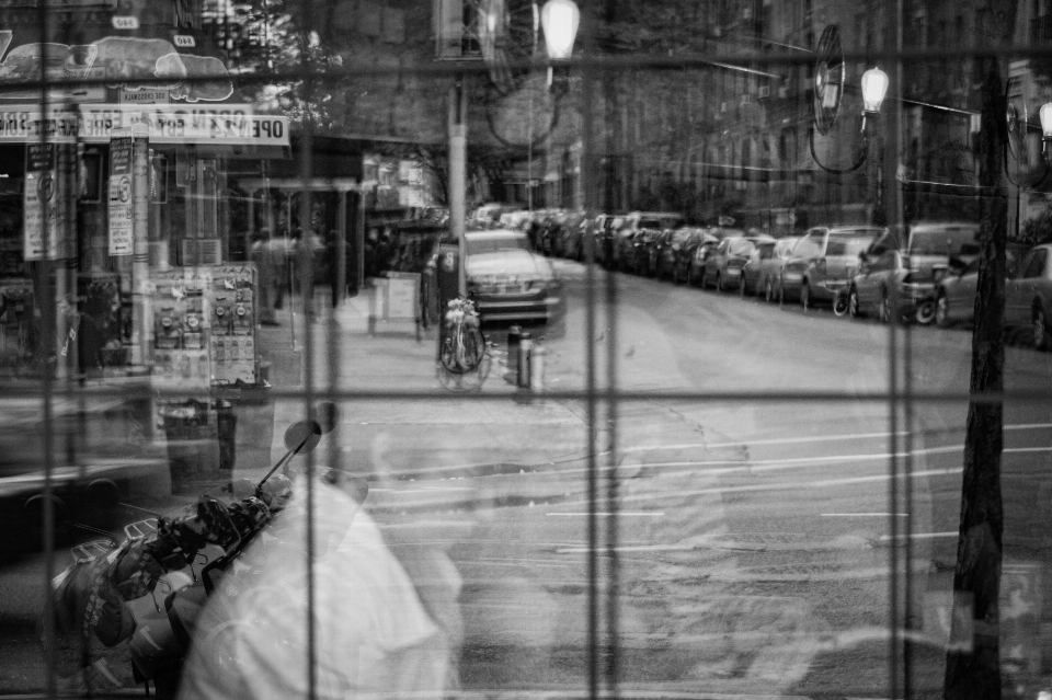 Snow winter black and white road