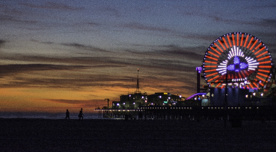 Sunset dusk evening ferris wheel