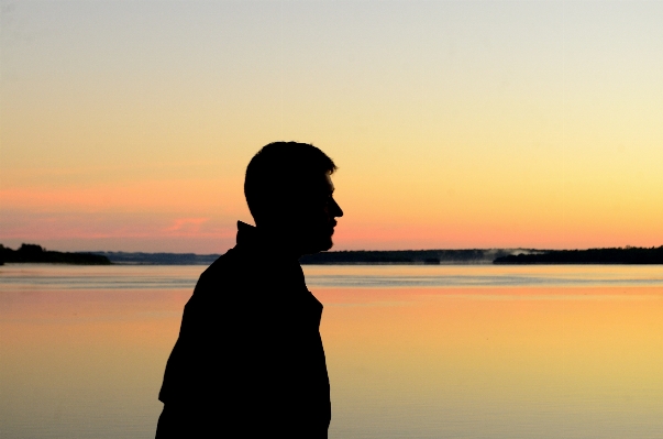 Sea horizon silhouette sunrise Photo