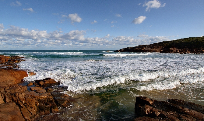 Foto Pantai lanskap laut pesisir