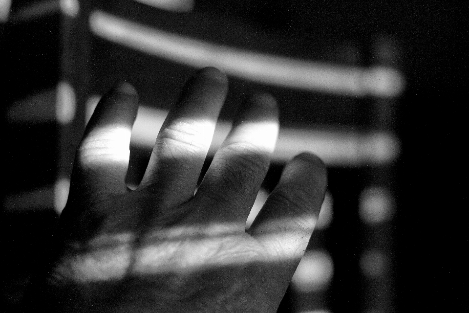 Hand light black and white