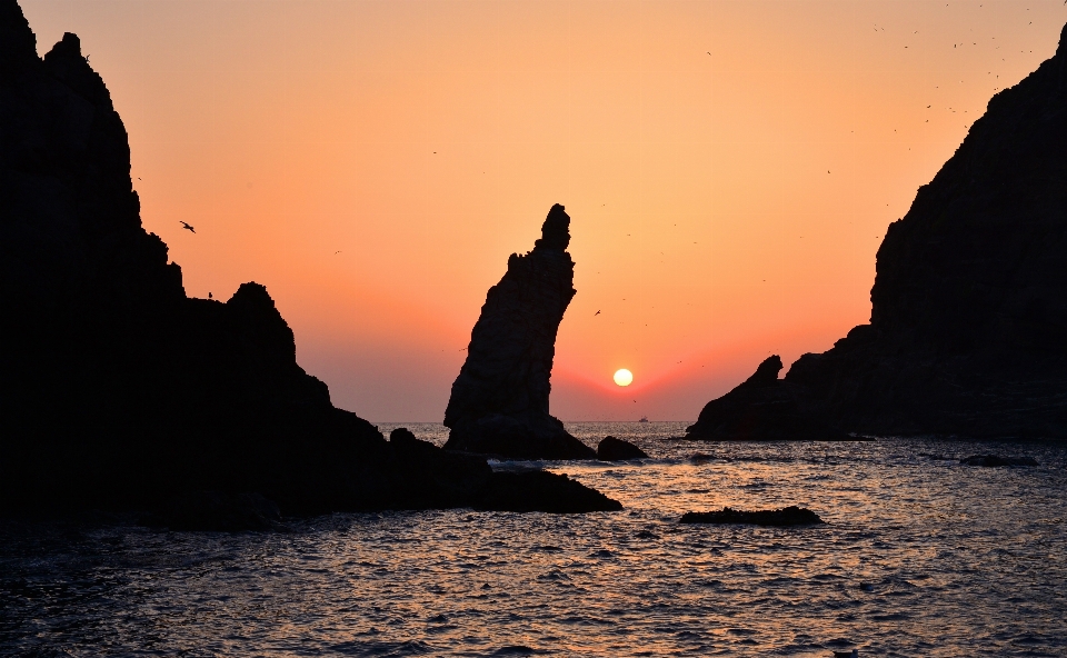 Beach sea coast rock