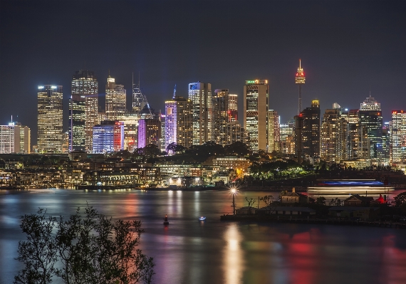 地平線 ライト スカイライン 夜 写真