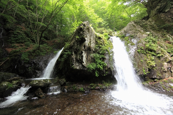 Waterfall formation stream high Photo