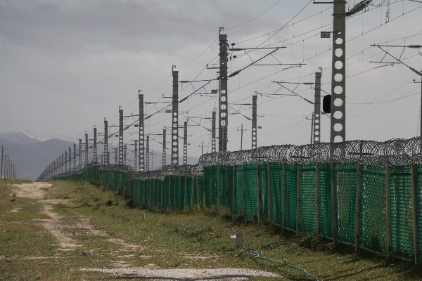 Fence track railway transport Photo