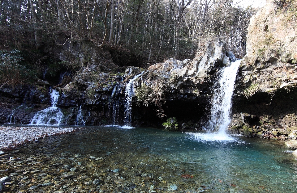 Agua cascada formación stream