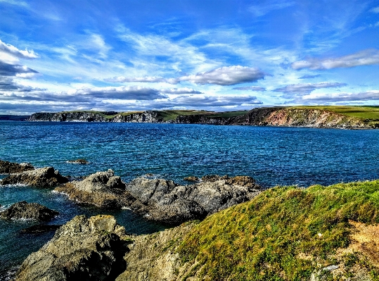 Foto Pantai lanskap laut pesisir