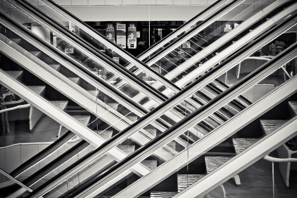 Abstract black and white architecture structure