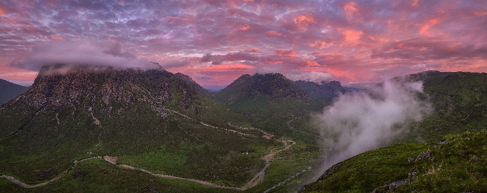 Landschaft berg wolke sonnenaufgang