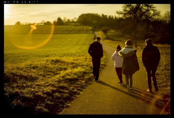 Landscape walking people sun Photo