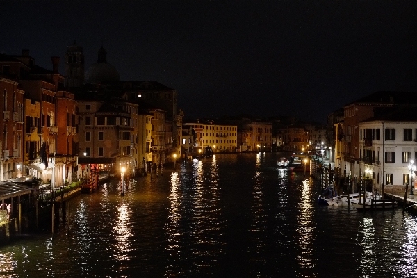 Night town city canal Photo