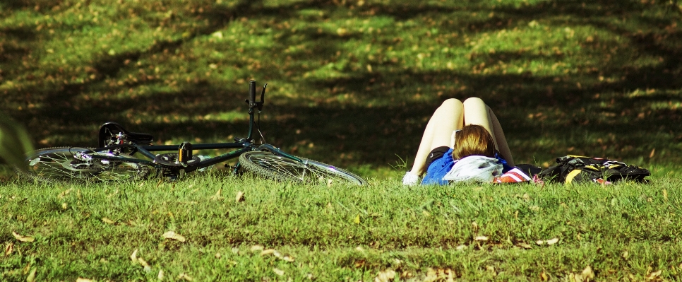 Grass woman lawn meadow Photo