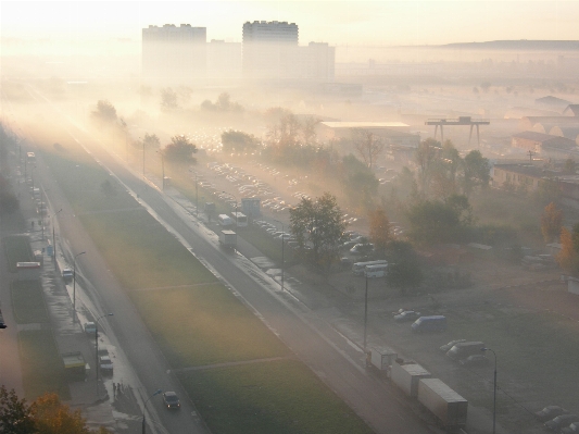 Horizon fog sunrise mist Photo