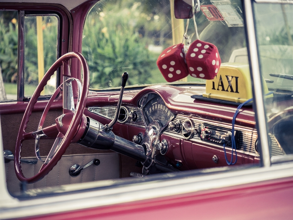 Car retro red vehicle