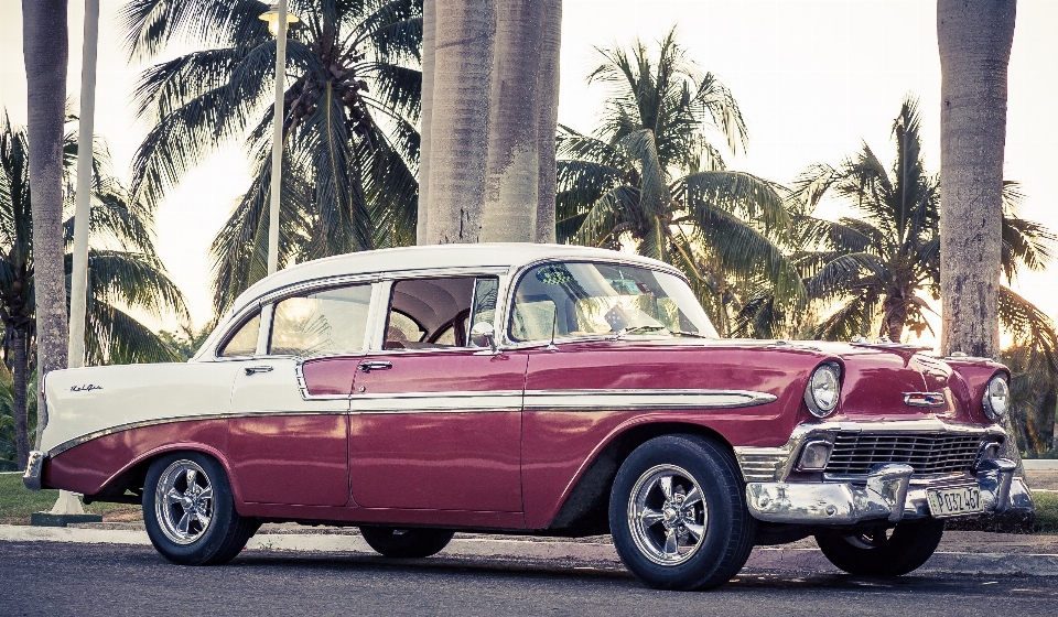 Car retro red vehicle