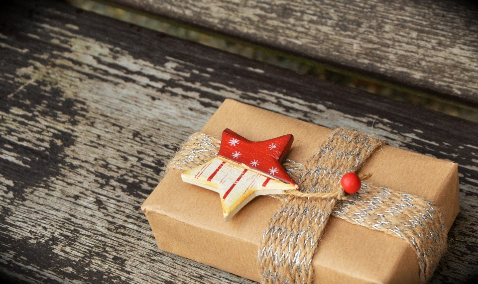 Wood gift red christmas