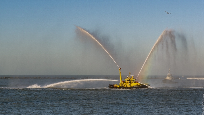 Sea water boat wave Photo