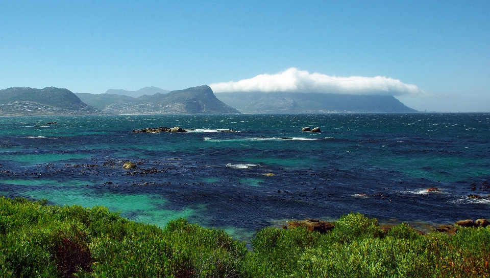 Mesa praia paisagem mar