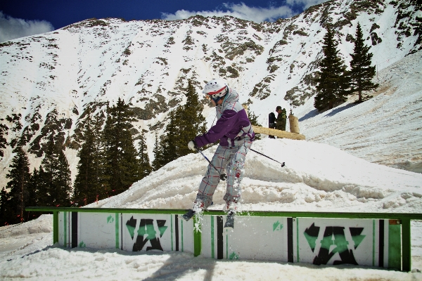 Snow winter rail action Photo