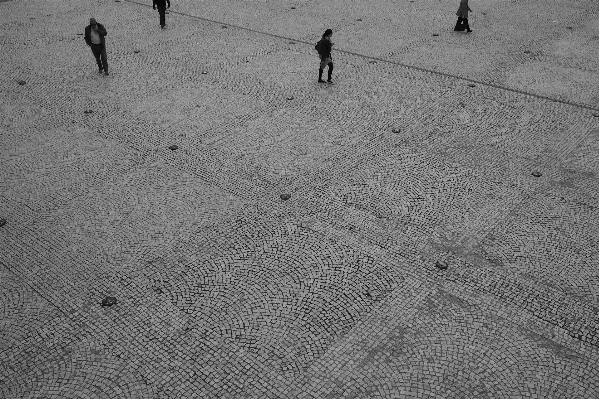 Foto Areia andando criativo preto e branco
