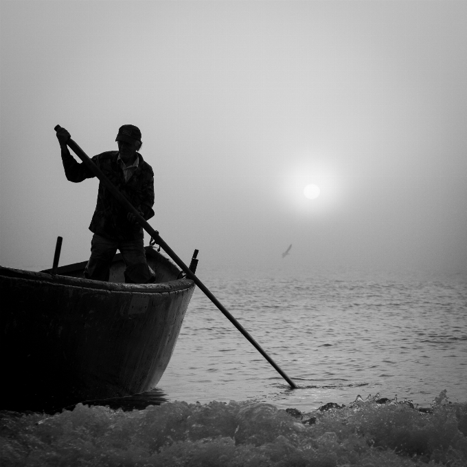 Mer eau neige noir et blanc
