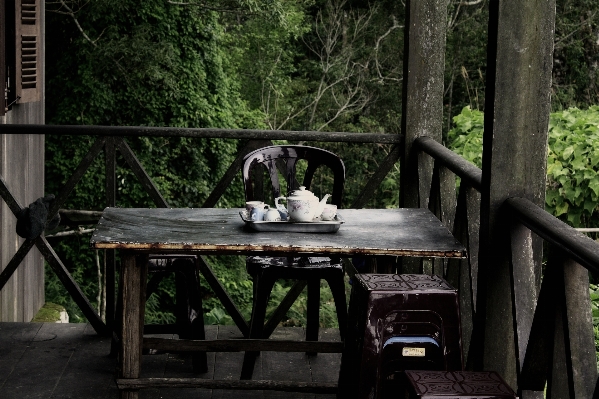 Hand wood interior teapot Photo