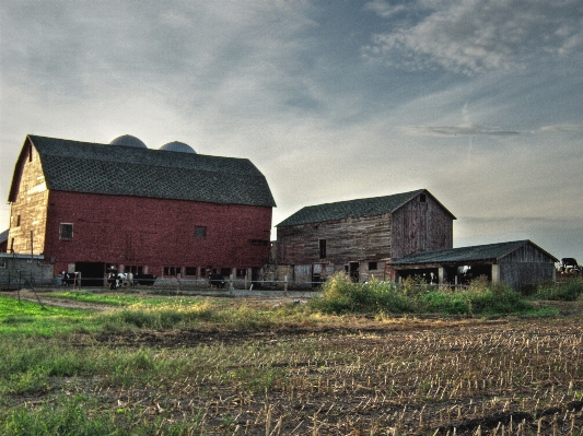 Field farm house building Photo