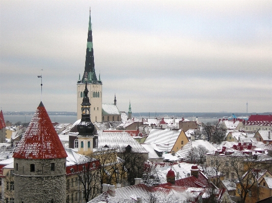 Snow winter sky town Photo