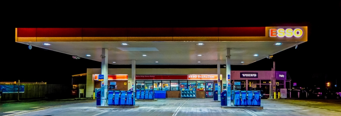 Night station signage hdr Photo