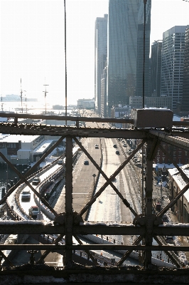 Photo Neige hiver pont ligne d'horizon