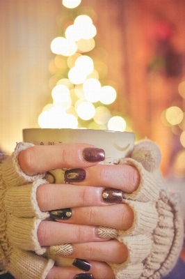 Hand cold winter girl Photo