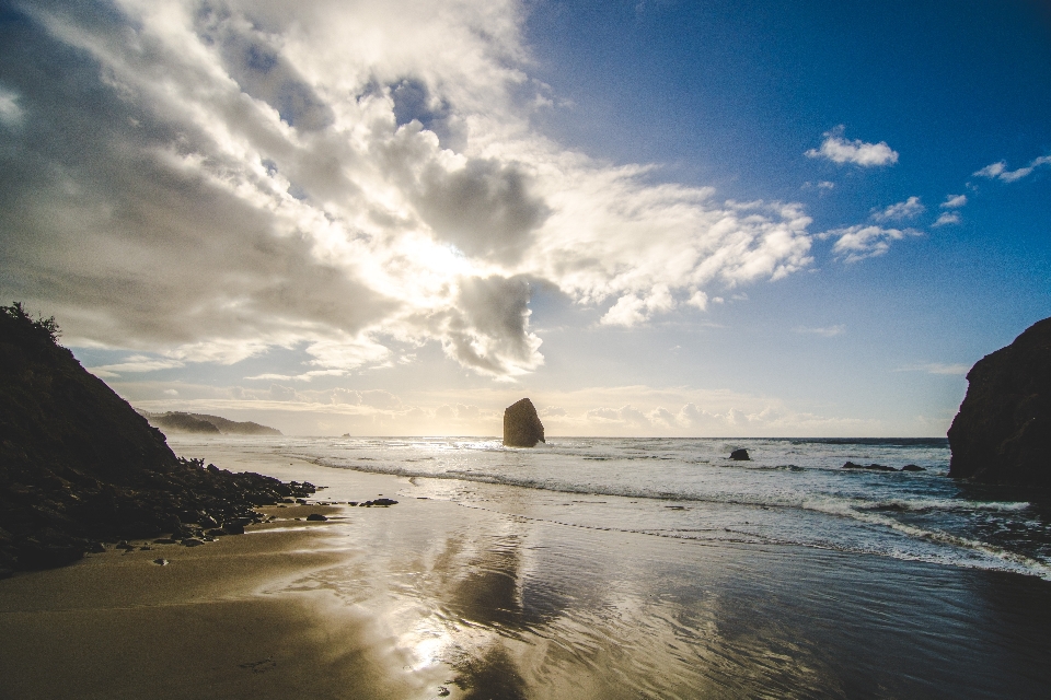 Beach landscape sea coast