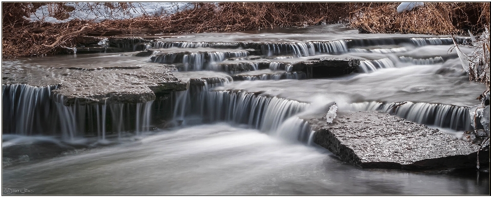 вода водопад ручей лед