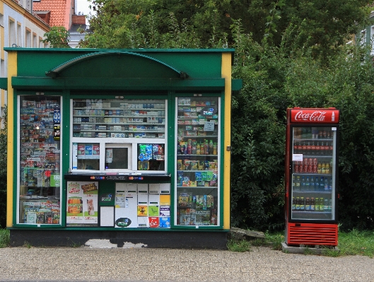 Shopping poland kiosk street vending Photo