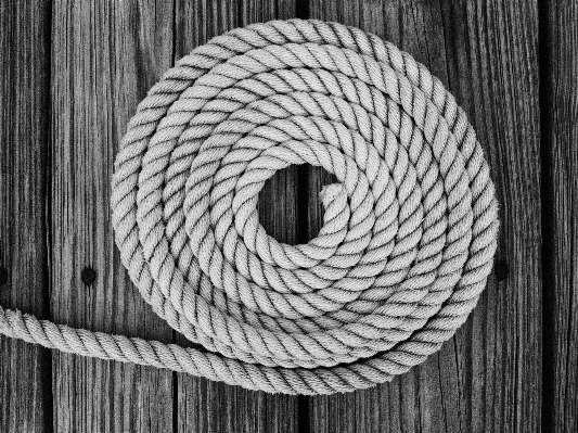 Rope black and white spiral line Photo