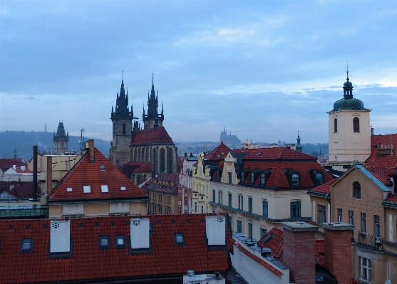 Winter morning town building Photo