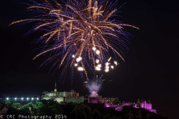 Night city recreation fireworks Photo