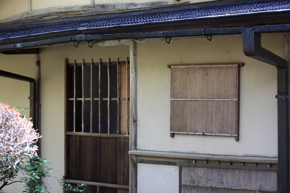 Madera casa té ventana